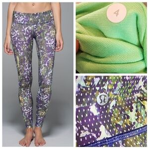 Lululemon Wunder Under Pant *Full-On Luxtreme Floral Sport Backdrop Iris Flower